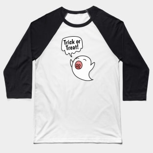 Trick or Treat! Halloween Funny Ghost Baseball T-Shirt